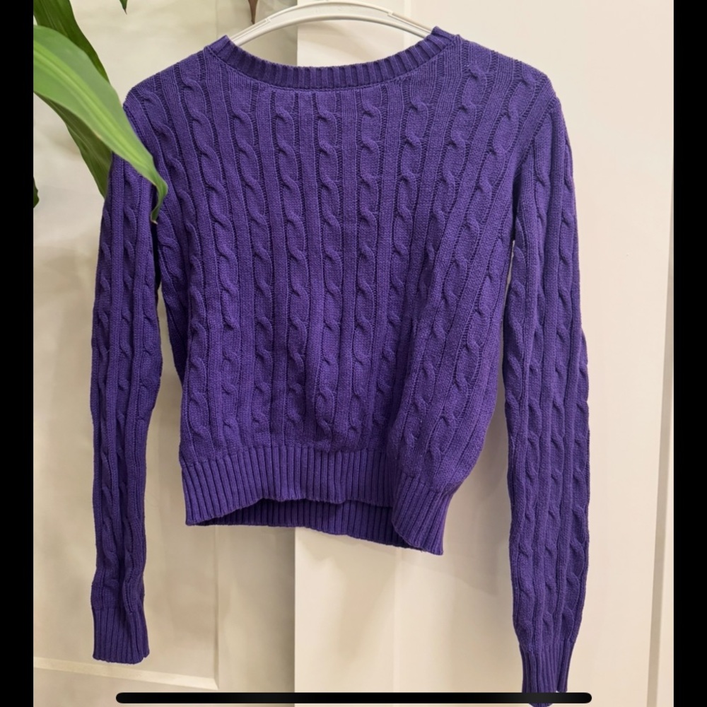 Vintage American Apparel Purple Cable Knit Sweater in Size Small